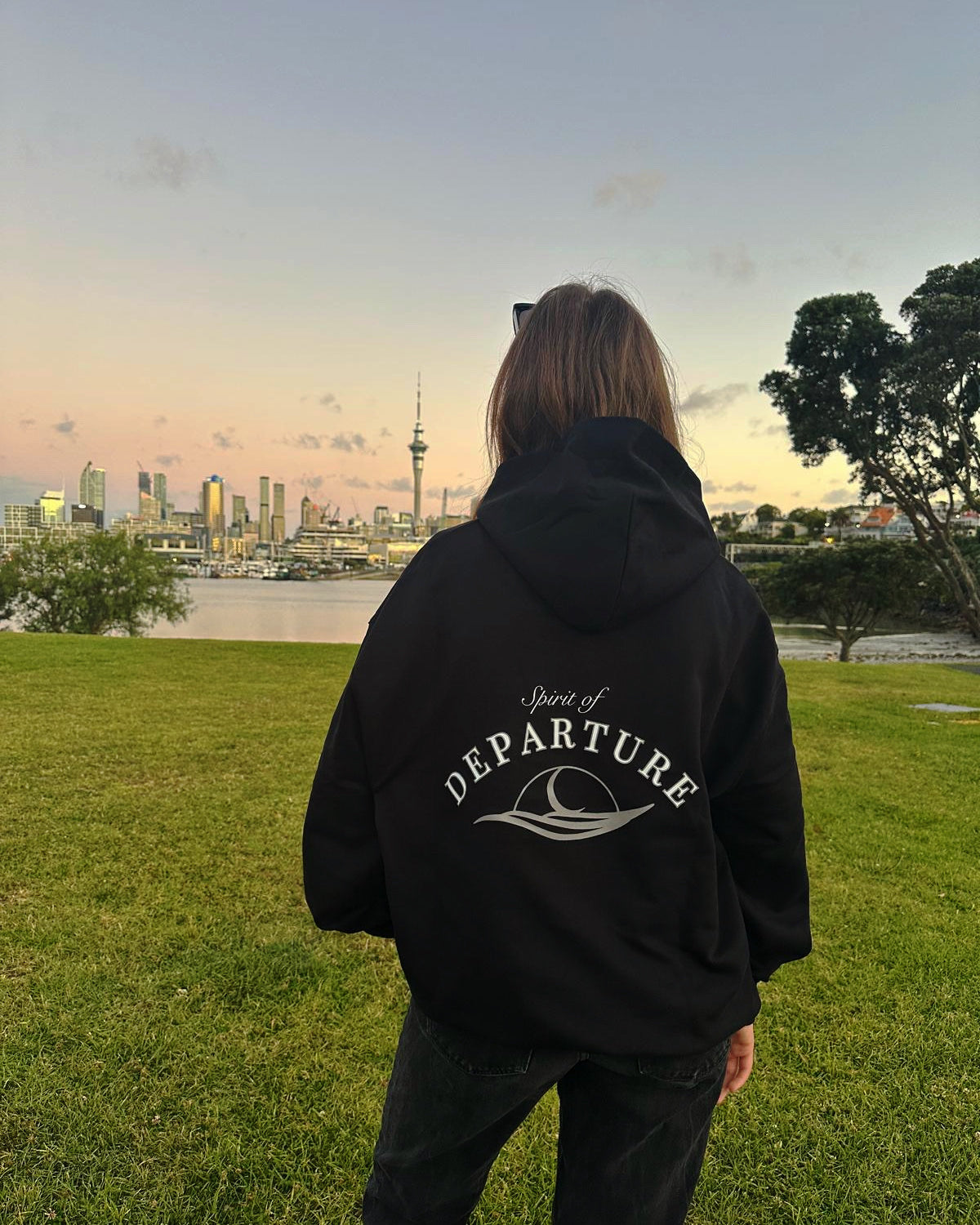 Hoodie Black Schwarzer Hoodie Women Spirit of Departure