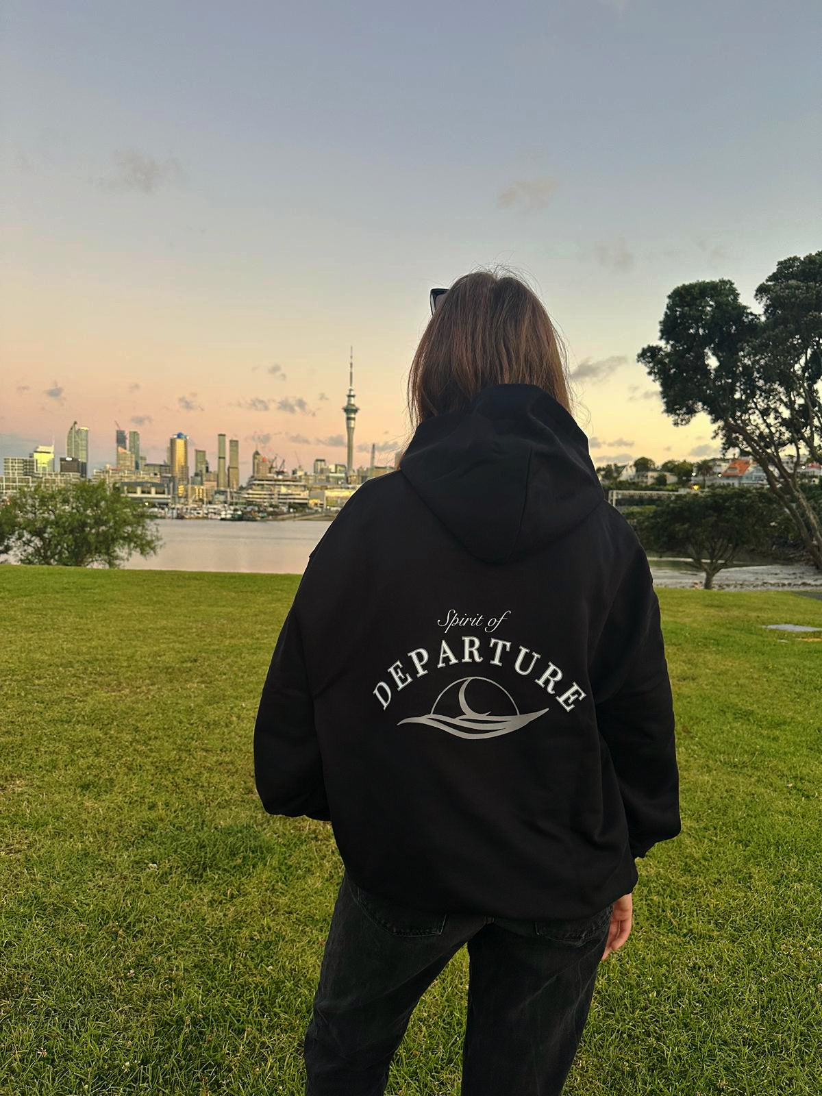 Hoodie Black Schwarzer Hoodie Women Spirit of Departure