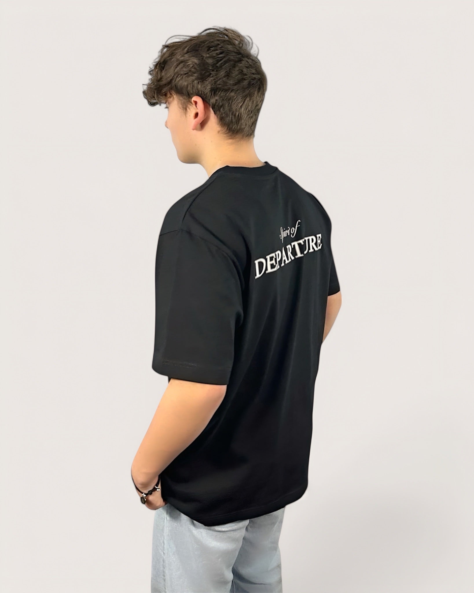 Tee Black Men Schwarzes T-Shirt Herren mit Backprint Spirit of Departure Streetwear