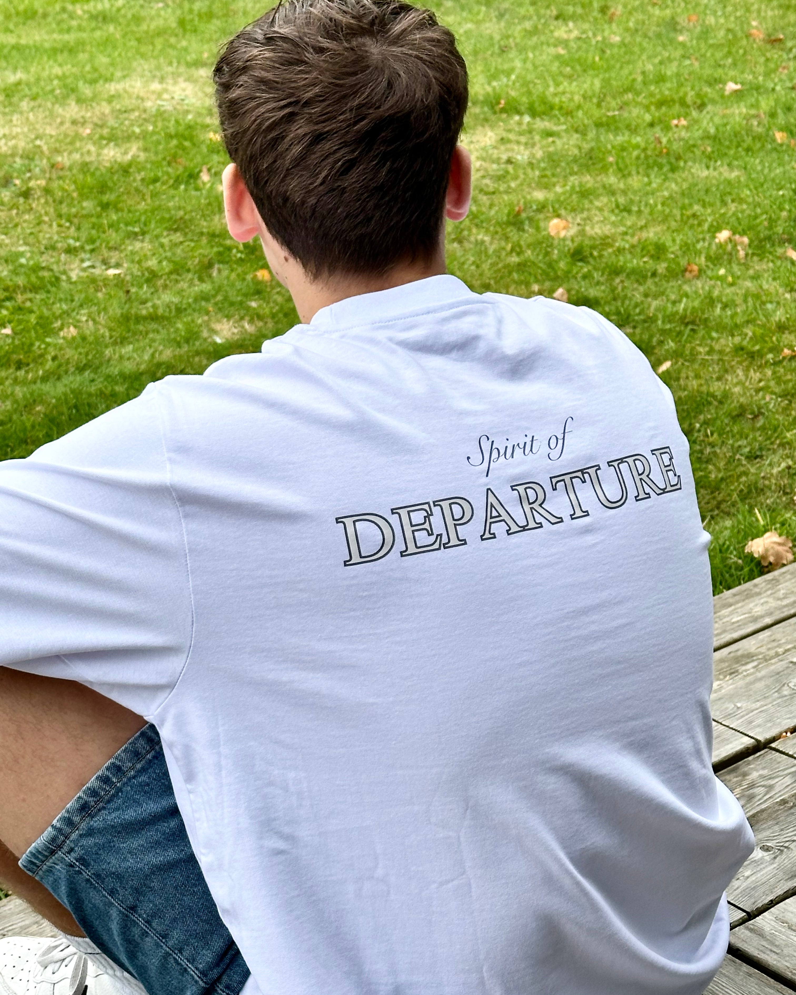 Tee white Men weißes T-Shirt Herren mit Backprint Spirit of Departure Streetwear