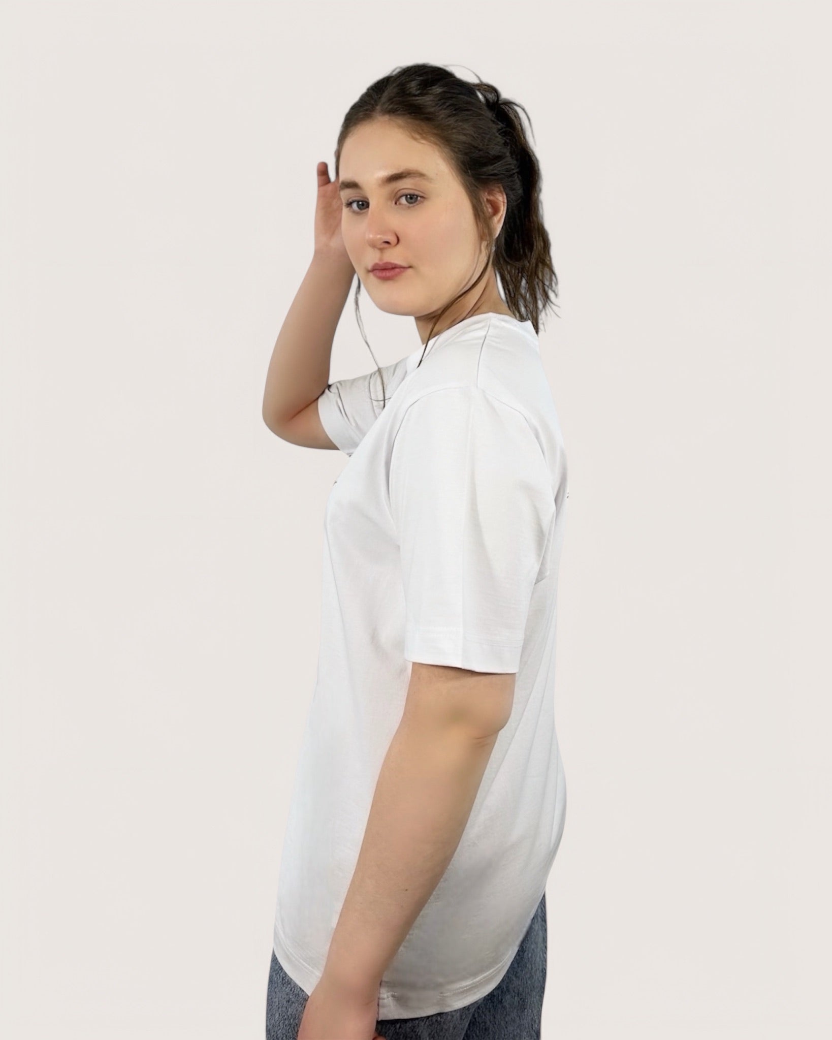 T-Shirt weiß Damen TEE White Women Backprint Spirit of Departure Streetwear