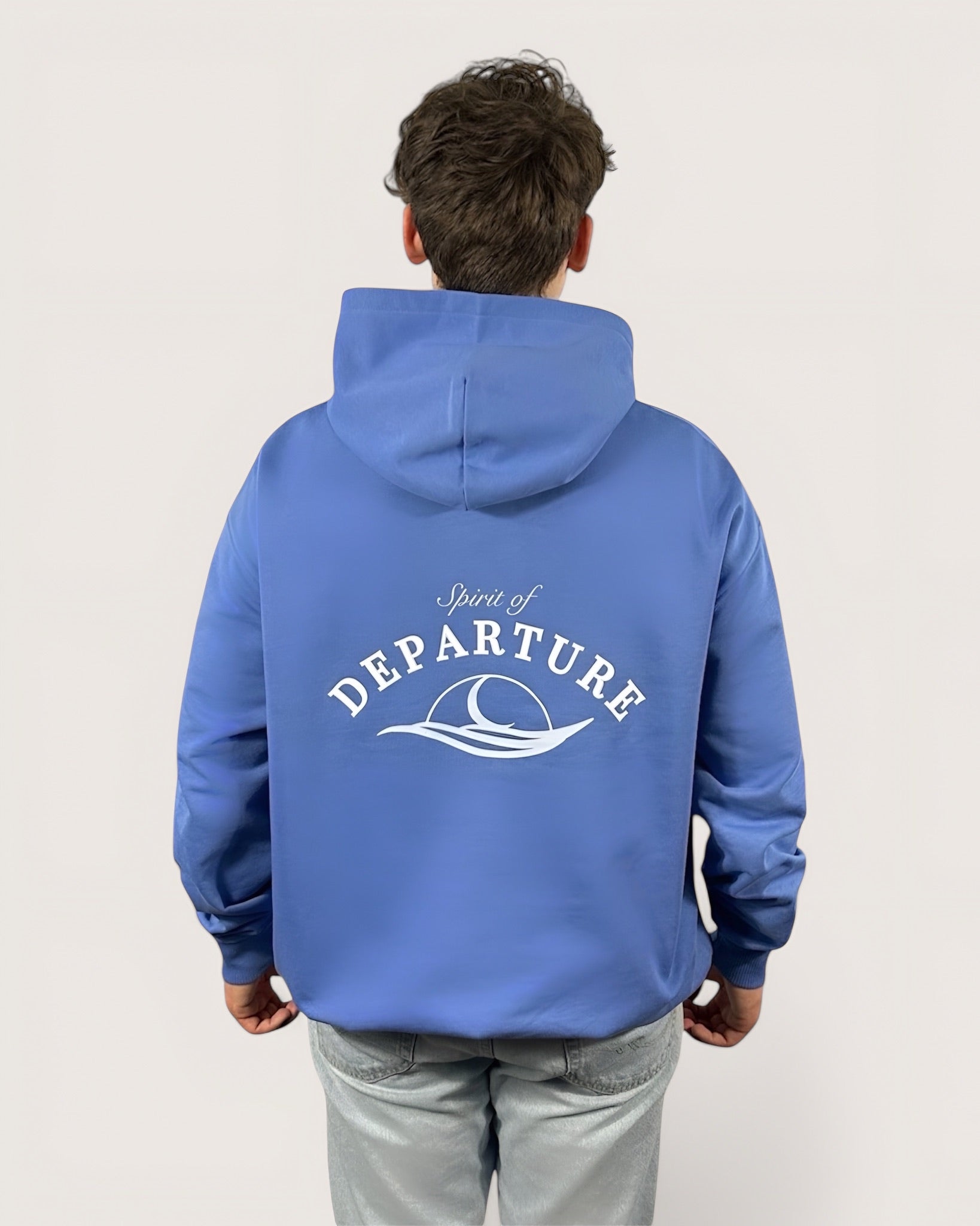 Blauer Hoodie mit Backprint Spirit of Departure Men Herren 
