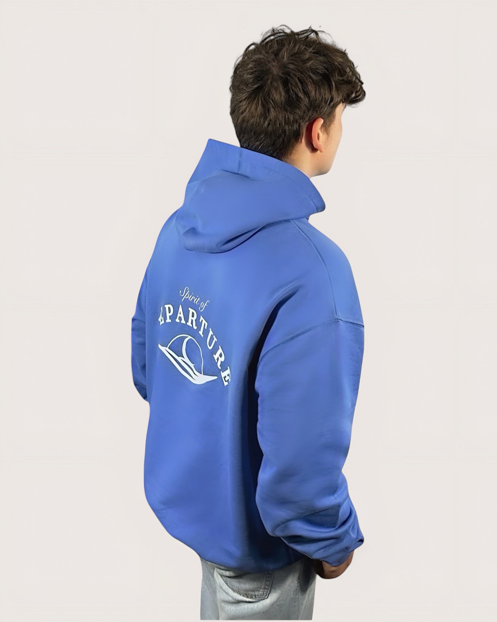 Blauer Hoodie mit Backprint Spirit of Departure Men Herren 