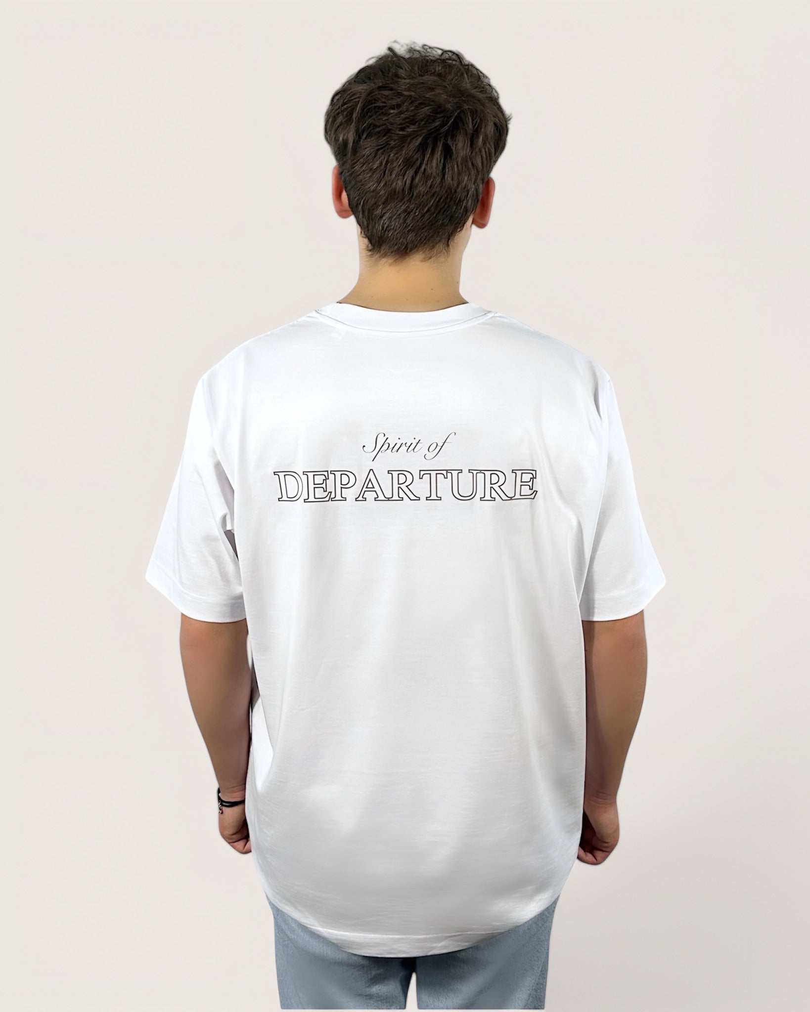 Tee white Men weißes T-Shirt Herren mit Backprint Spirit of Departure Streetwear