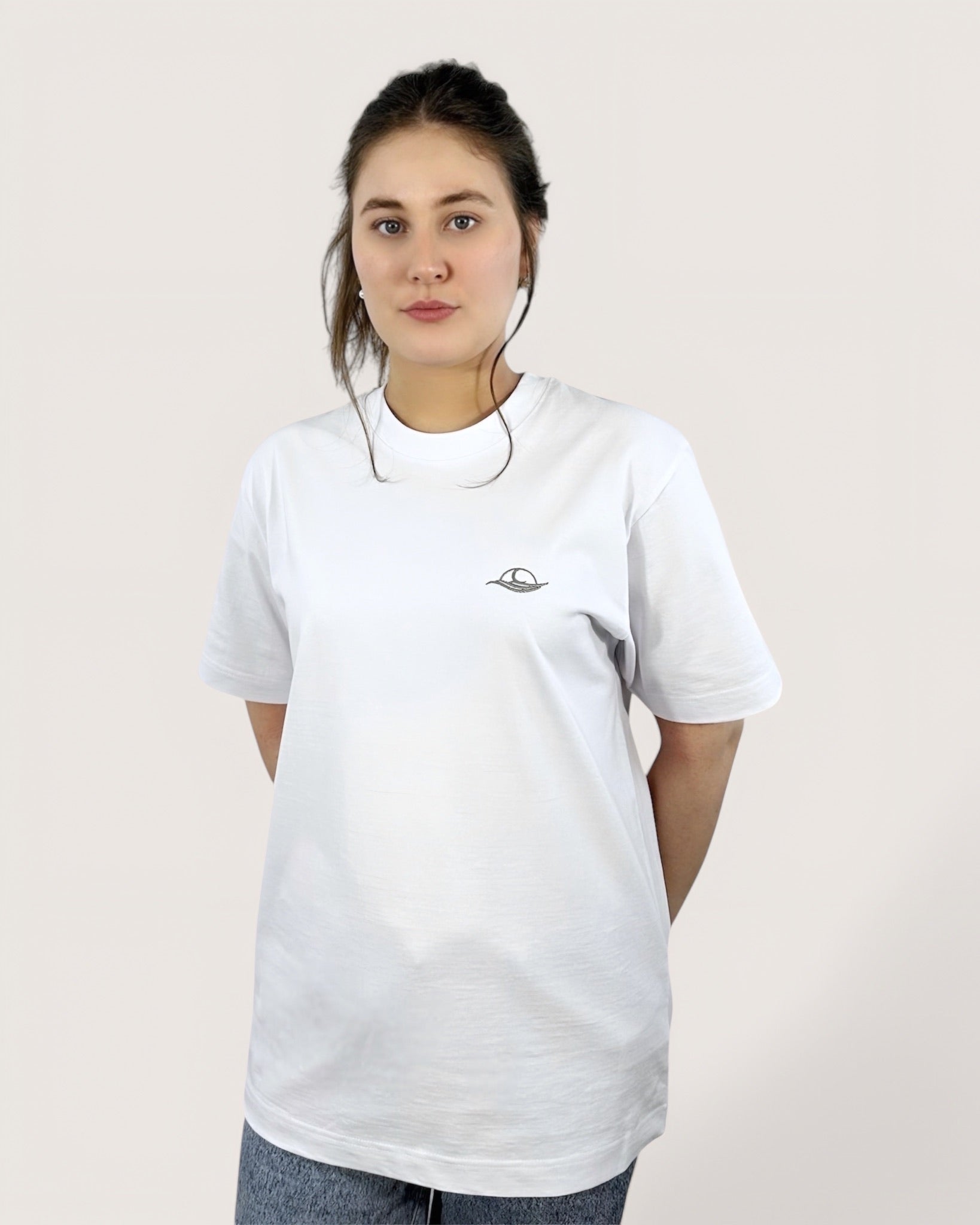 T-Shirt weiß Damen TEE White Women Backprint Spirit of Departure Streetwear 