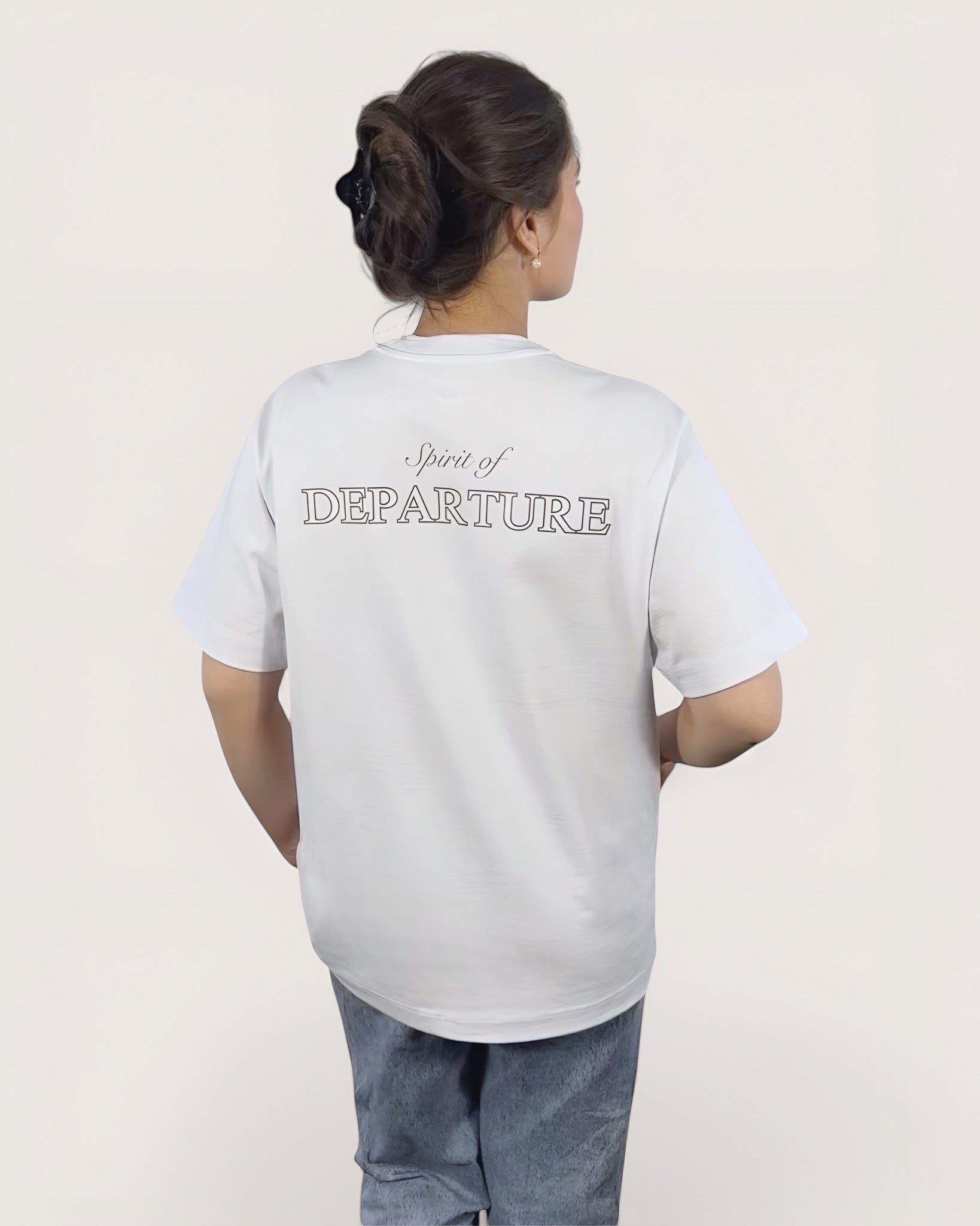 T-Shirt weiß Damen TEE White Women Backprint Spirit of Departure Streetwear 