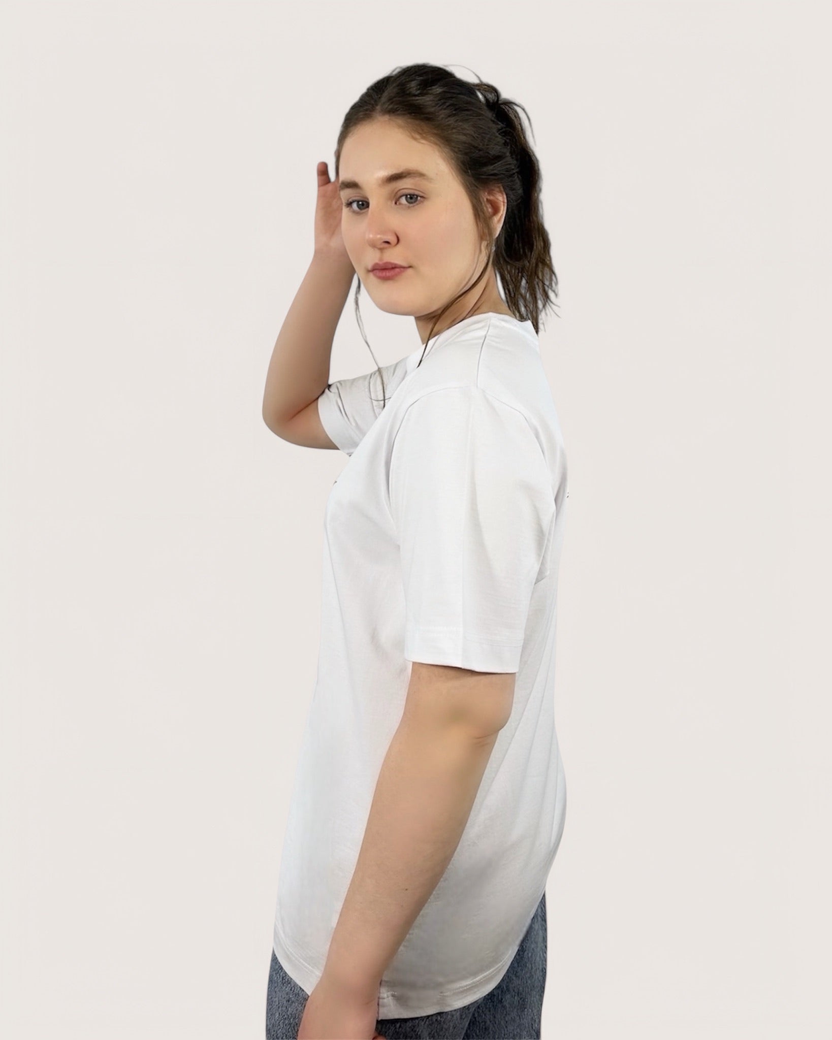 T-Shirt weiß Damen TEE White Women Backprint Spirit of Departure Streetwear 