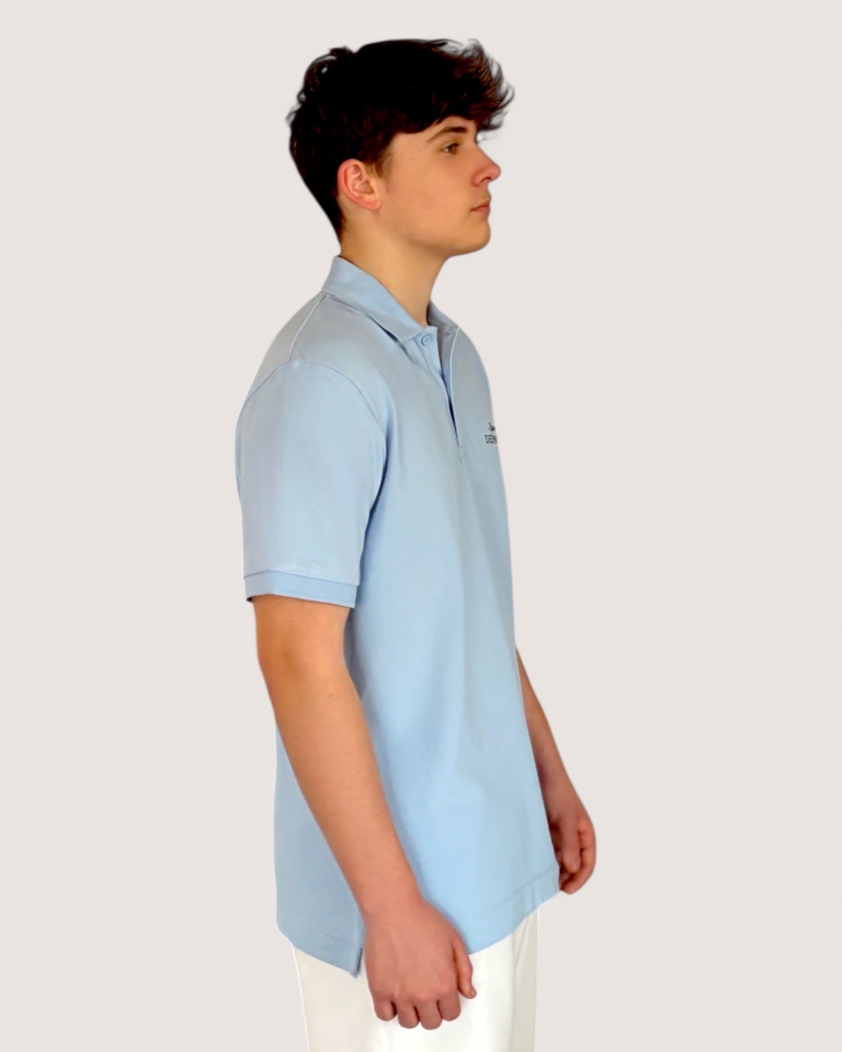 Polo Men Blue Polo Herren Hellblau mit Logo vorne Spirit of Departure Streetwear